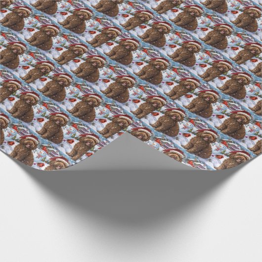 Cockapoo Winter Wonderland Christmas Joy Cadeaupapier (Hoek)