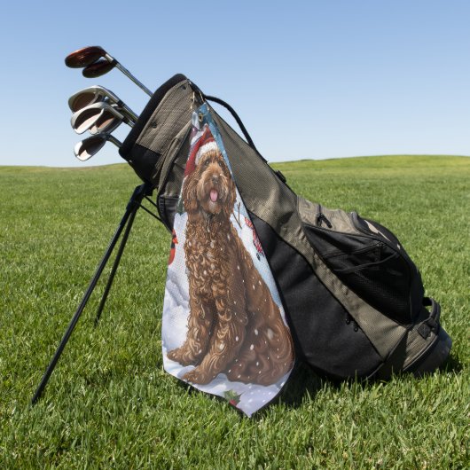 Cockapoo Winter Wonderland Christmas Joy Golfhanddoek (Groen)