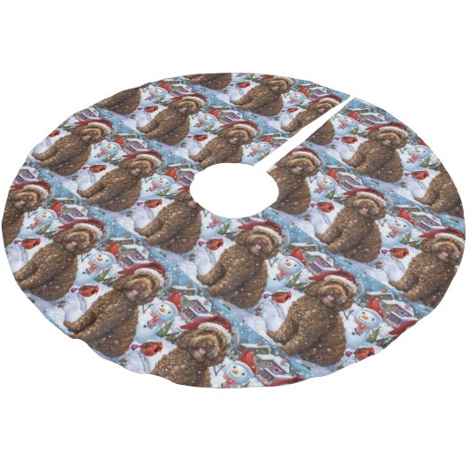 Cockapoo Winter Wonderland Christmas Joy Kerstboom Rok (Gekanteld)