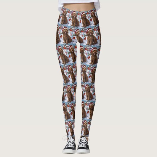 Cockapoo Winter Wonderland Christmas Joy Leggings (Voorkant)