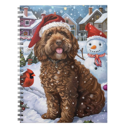 Cockapoo Winter Wonderland Christmas Joy Notitieboek (Voorkant)