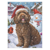 Cockapoo Winter Wonderland Christmas Joy Tafelkleed (Voorkant)