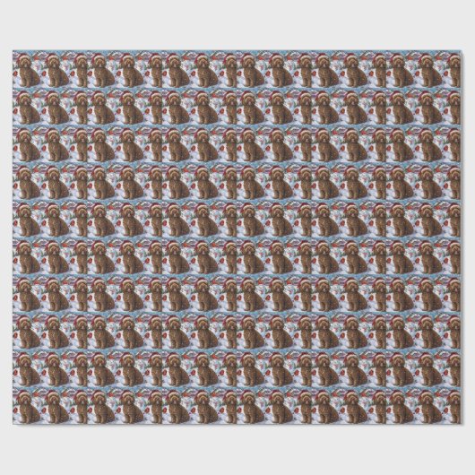 Cockapoo Winter Wonderland Kerstvreugde Cadeaupapier (Vlak)