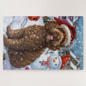 Cockapoo Winter Wonderland Kerstvreugde  Legpuzzel (Horizontaal)