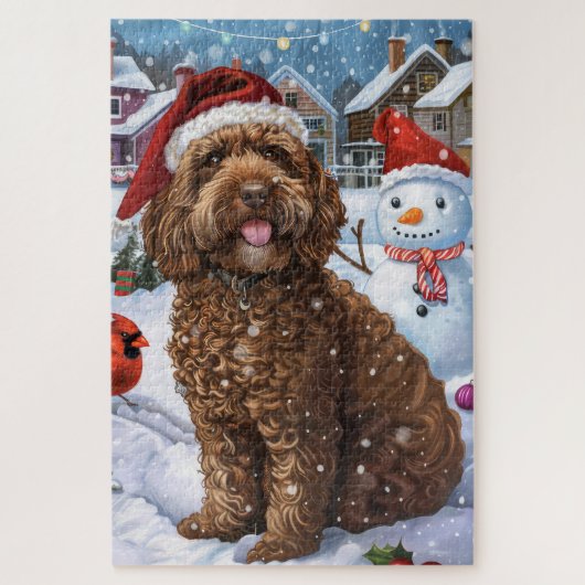 Cockapoo Winter Wonderland Kerstvreugde  Legpuzzel (Verticaal)