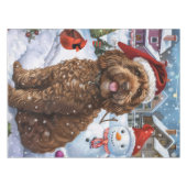 Cockapoo Winter Wonderland Kerstvreugde Tafelkleed (Voorkant (Horizontaal))