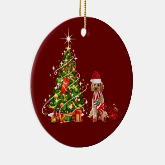 cockapoo's met Petten kerst Keramisch Ornament (Rechts)
