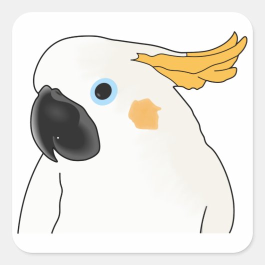 Cockatau Bust Vierkante Sticker (Voorkant)