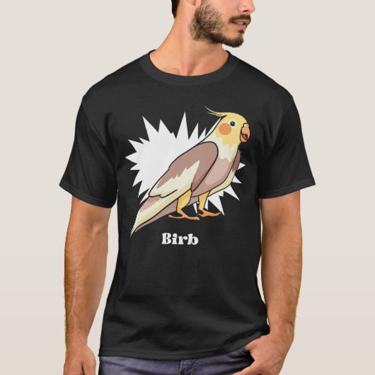Cockatiel Birb Meme Yellow Cute Bird for Parrot Ow T-shirt (Voorkant)