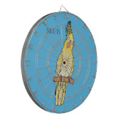Cockatiel bird cartoon illustration  dartbord (Voorkant Links)
