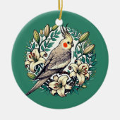 Cockatiel Bird illustratie Keramisch Ornament (Voorkant)
