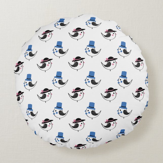 Cockatiel Bird Illustratie Sierkussen Rond Kussen (Achterkant)