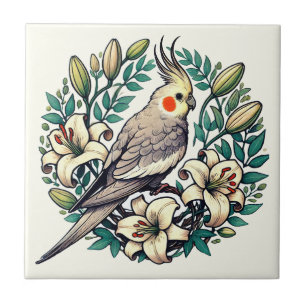 Cockatiel Bird illustratie Tegeltje