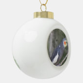 Cockatiel Bird Keramische Bal Ornament (Links)