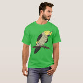 Cockatiel Bird op een tak Vogels Lover Design Vint T-shirt (Voorkant volledig)