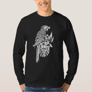 Cockatiel Bird Parrot Flowers Parrot Bird T-shirt