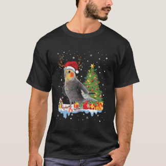 Cockatiel Bird Santa Kerstboom Lichten Grappig X T-shirt