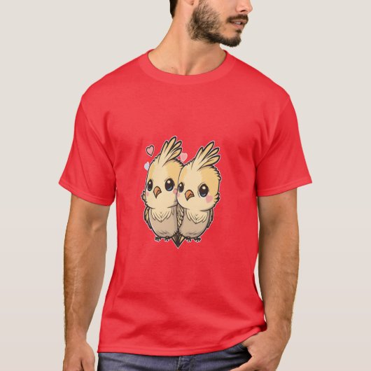 Cockatiel Cockatiels Heart Parrot Birds T-shirt (Voorkant)