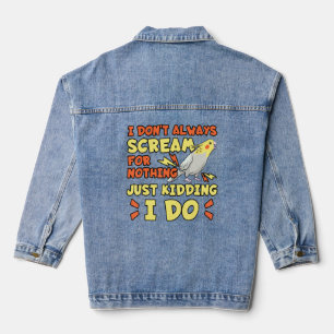 Cockatiel Cockato Lutino Weiro Parrot Quarri Denim Jacket