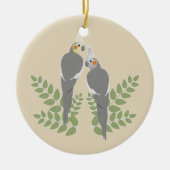 Cockatiel Couple Keramisch Ornament (Voorkant)