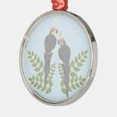 Cockatiel Couple Metalen Ornament (Links)