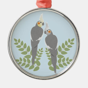 Cockatiel Couple Metalen Ornament