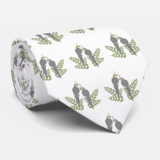 Cockatiel Couple Stropdas (Opgerold)