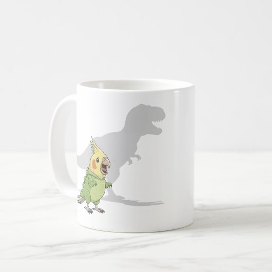 Cockatiel Dinosaur Personalized Gift Koffiemok (Voorkant links)