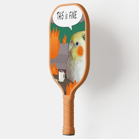 Cockatiel Dit is een prima thema Funny Sarcastic B Pickleball Paddle (Links)