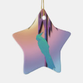 Cockatiel- en palmboom-digitale kunst keramisch ornament (Rechts)