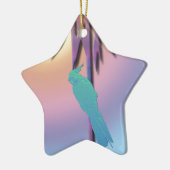 Cockatiel- en palmboom-digitale kunst keramisch ornament (Links)