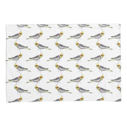 Cockatiel Frenzy Kussensloop (kies kleur) (Voorkant-Rechts)