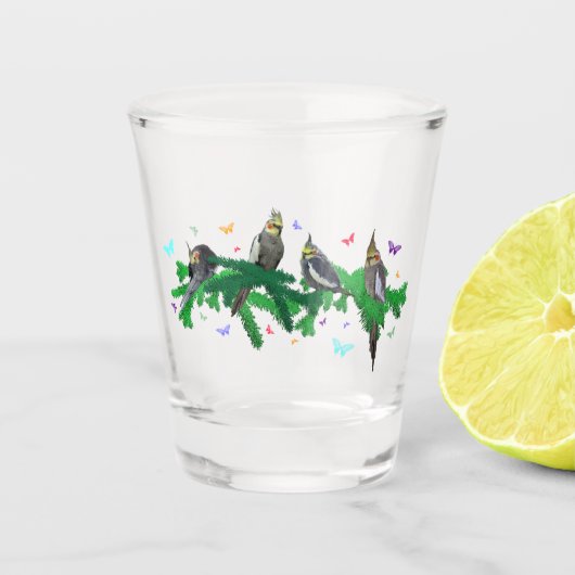 Cockatiel Frenzy Shot Glass Glas (Voorkant)