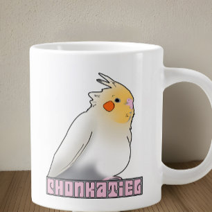 Cockatiel Grappige Chonky Pet Bird Ronde Buikpapeg Grote Koffiekop