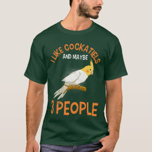 Cockatiel Ik hou van Cockatiels Parkiet Vogelliefh T-shirt