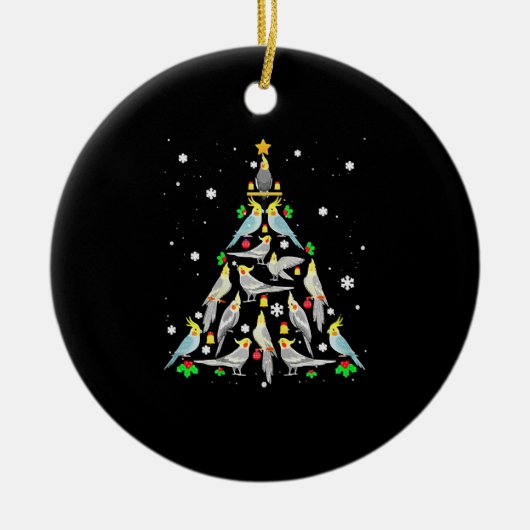 Cockatiel kerstboom Funny Cockatiel Bird Chri Keramisch Ornament (Voorkant)