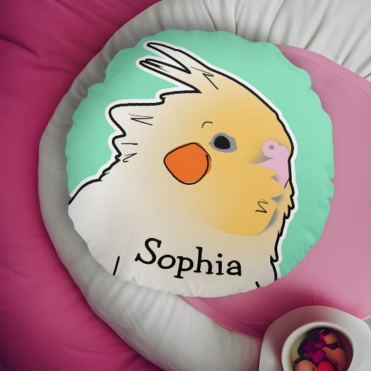 Cockatiel Kinder Pet Bird Slaapkamer Decor Leuk Gr Rond Kussen