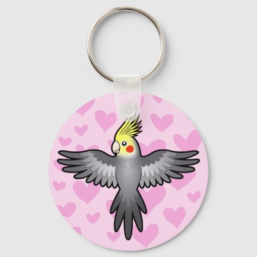 Cockatiel Liefde Sleutelhanger (Voorkant)