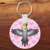 Cockatiel Liefde Sleutelhanger (Voorkant)