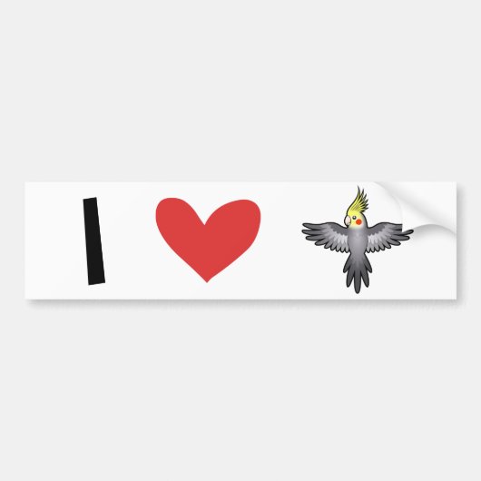 Cockatiel Love Bumpersticker (Voorkant)