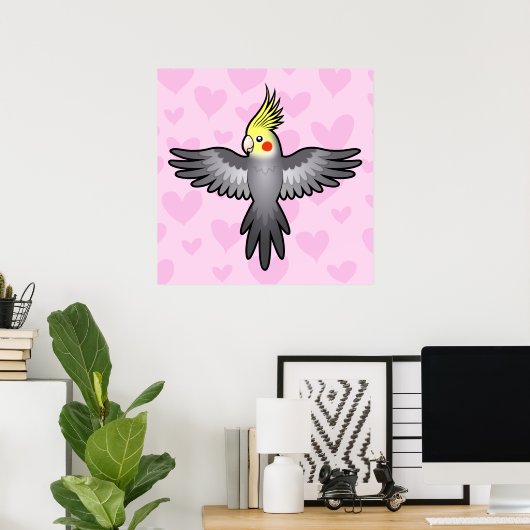 Cockatiel Love Poster (Thuiskantoor)