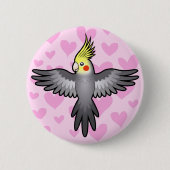 Cockatiel Love Ronde Button 5,7 Cm (Voorkant)