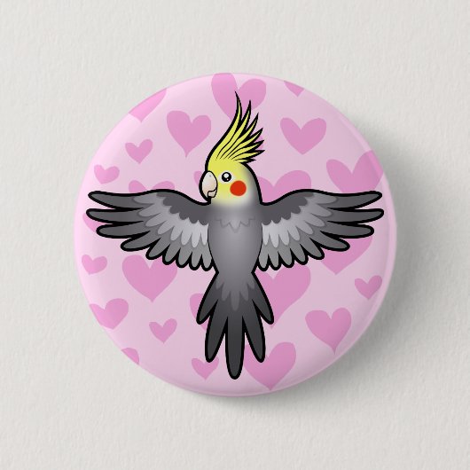 Cockatiel Love Ronde Button 5,7 Cm (Voorkant)