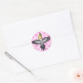 Cockatiel Love Ronde Sticker (Envelop)