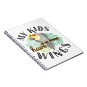 Cockatiel mama Papa Pet Bird Mijn Kinderen hebben  Notitieboek (Rechterzijde)