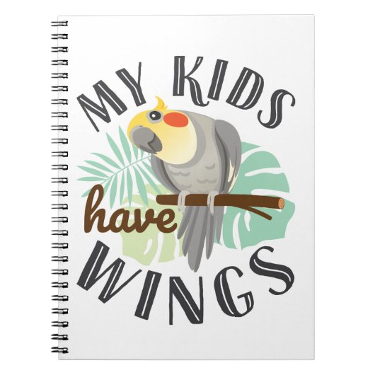 Cockatiel mama Papa Pet Bird Mijn Kinderen hebben  Notitieboek (Voorkant)