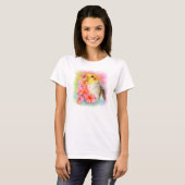 Cockatiel met frangipani t-shirt (Voorkant volledig)