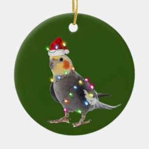 Cockatiel met Petten kerstmis Keramisch Ornament