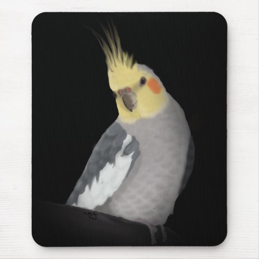 Cockatiel Mousepad (Portriat) Muismat (Voorkant)
