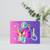 Cockatiel Neon-Briefkaart Briefkaart (Staand voorkant)